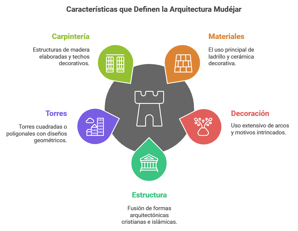 Esquema de las características de la arquitectura mudéjar